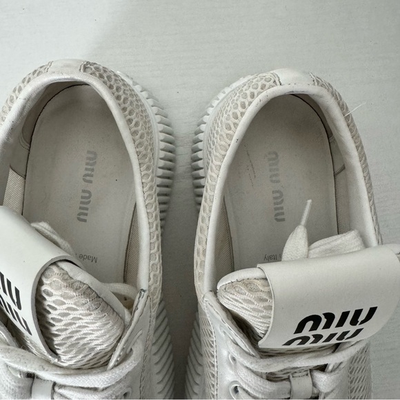 Miu Miu White Sneakers Sz 38/8 - Picture 8 of 9